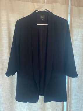 Forever 21 Black Open-Front, 3/4 Sleeve Blazer